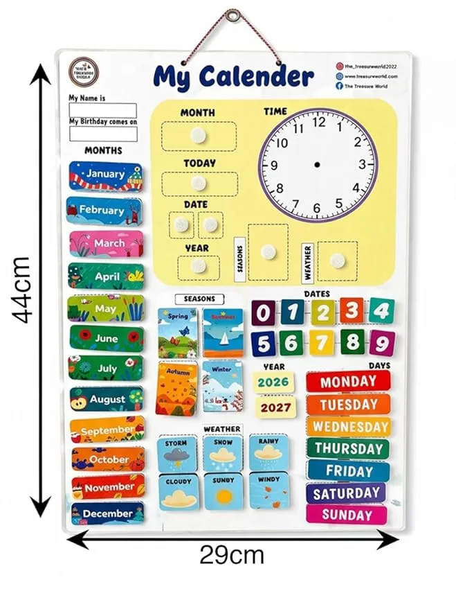 Kids Reusable Calendar and Clock - Image 2