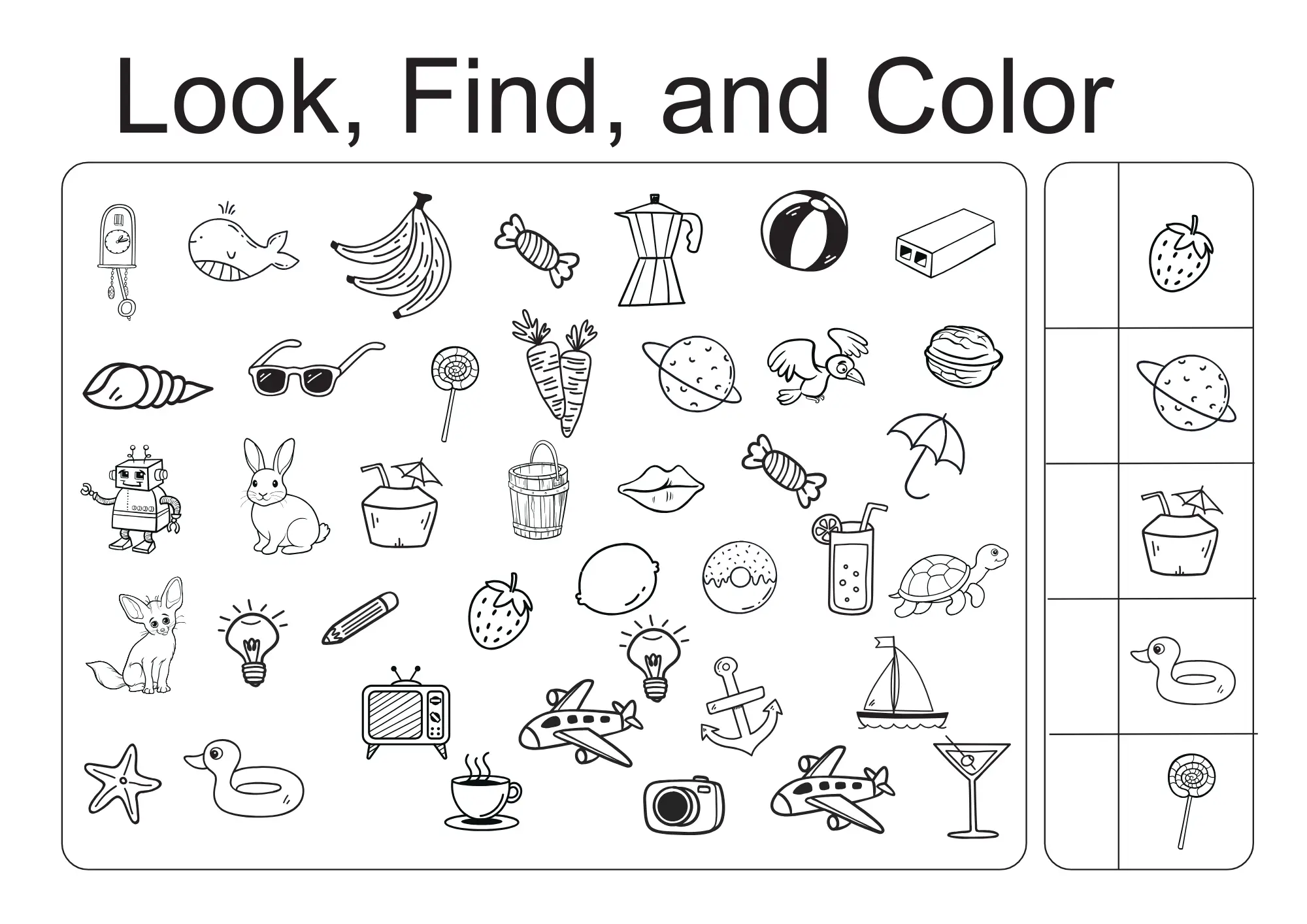 Look, Find & Colour Book - Image 3